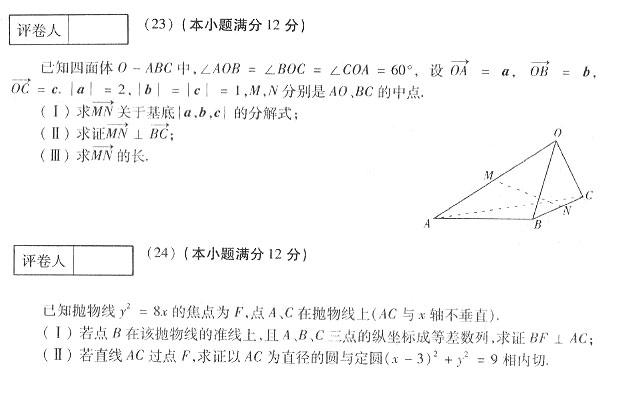2003年成人高考数学试题及答案下(高起点理工类(图1)