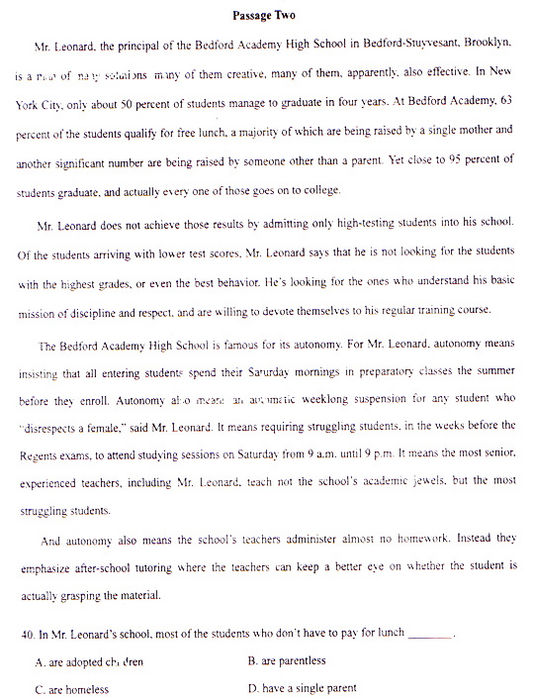 2009成人高考专升本《英语》真题及答案(图6)