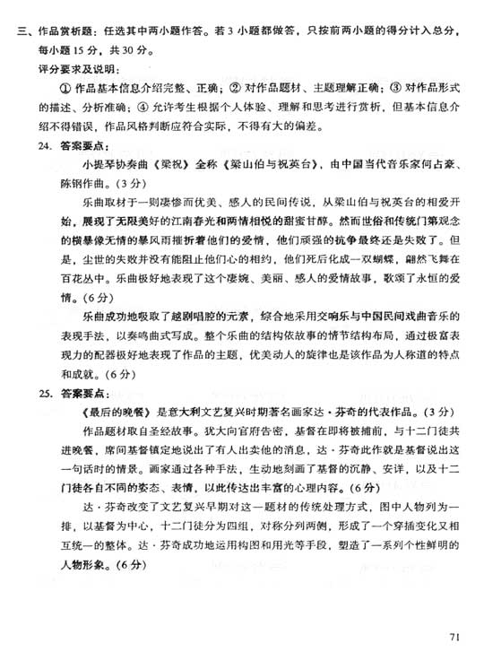 2006年成人高考专升本艺术概论试题及答案(图6)